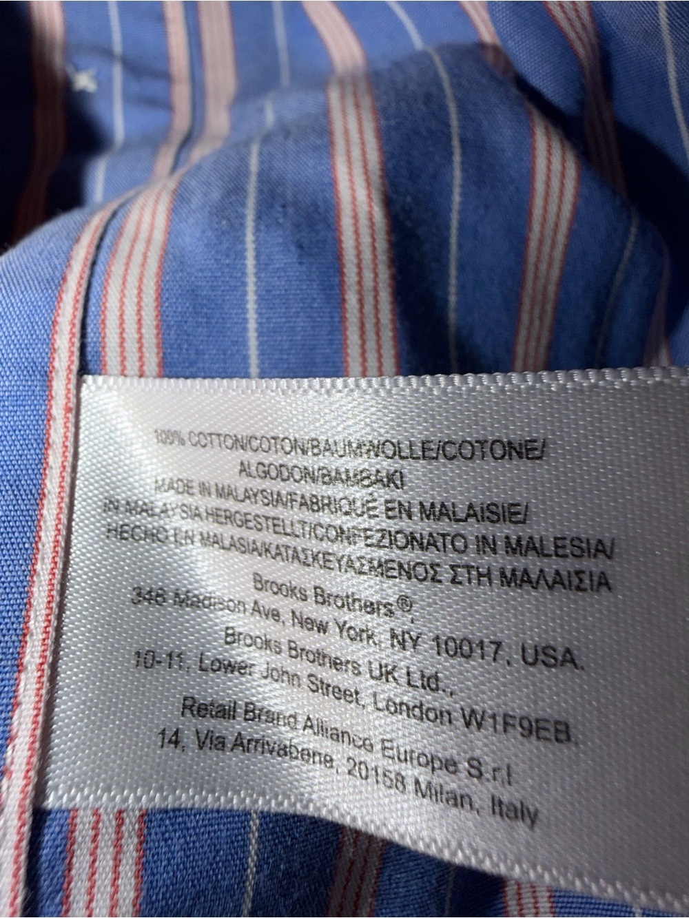 Brooks Brothers Stripe Button-Down Dress Shirt Size 16.5 - 34 Slim Fit - Picture 6 of 7
